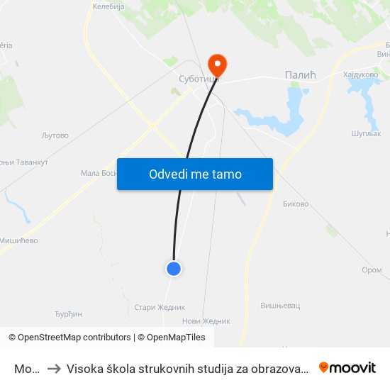 Monika to Visoka škola strukovnih studija za obrazovanje vaspitača i trenera map