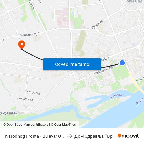 Narodnog Fronta - Bulevar Oslobođenja to Дом Здравља ""Вршачка"" map