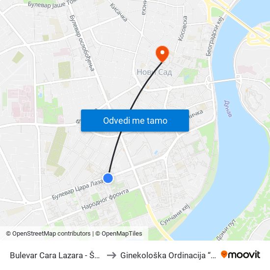 Bulevar Cara Lazara - Šekspirova to Ginekološka Ordinacija “Dr Veber” map