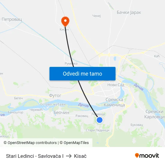 Stari Ledinci - Savlovača I to Kisač map