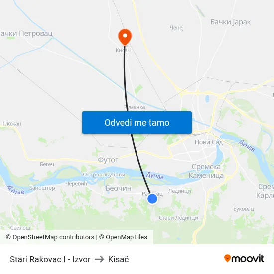 Stari Rakovac I - Izvor to Kisač map