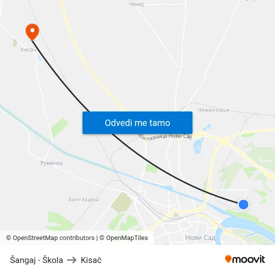 Šangaj - Škola to Kisač map