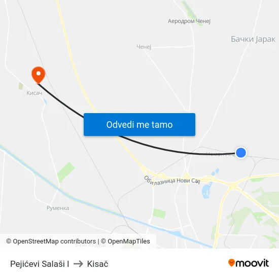 Pejićevi Salaši I to Kisač map