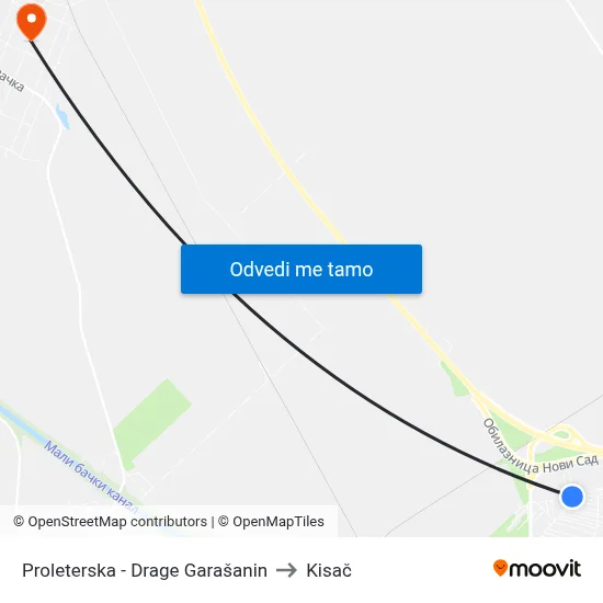 Proleterska - Drage Garašanin to Kisač map
