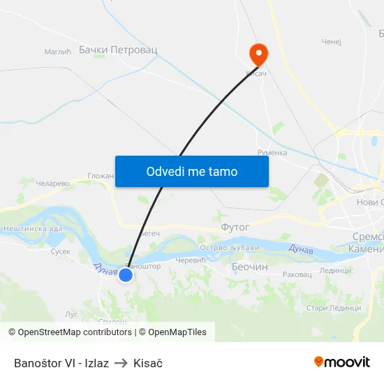 Banoštor VI - Izlaz to Kisač map