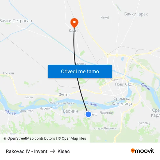 Rakovac IV - Invent to Kisač map