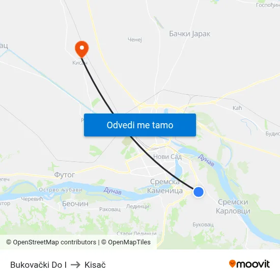 Bukovački Do I to Kisač map