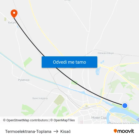 Termoelektrana-Toplana to Kisač map
