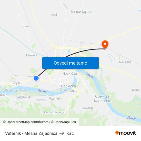Veternik - Mesna Zajednica to Kać map