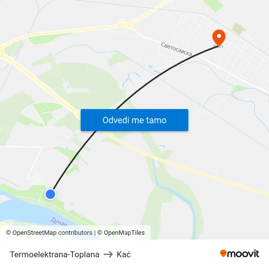 Termoelektrana-Toplana to Kać map