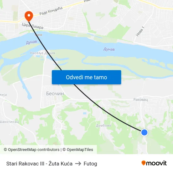 Stari Rakovac III - Žuta Kuća to Futog map