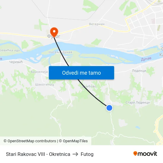 Stari Rakovac VIII - Okretnica to Futog map
