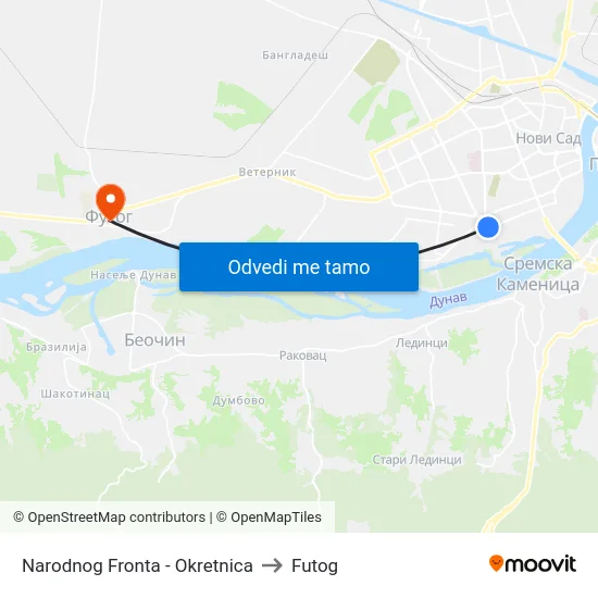 Narodnog Fronta - Okretnica to Futog map