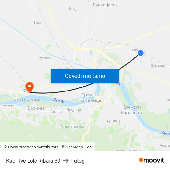 Kać - Ive Lole Ribara 39 to Futog map