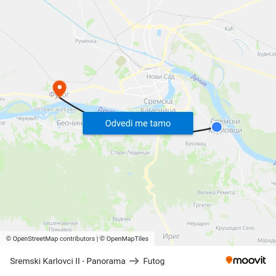 Sremski Karlovci II - Panorama to Futog map
