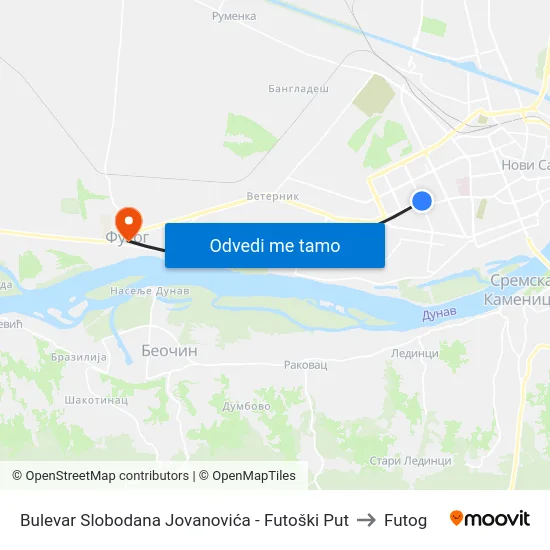 Bulevar Slobodana Jovanovića - Futoški Put to Futog map