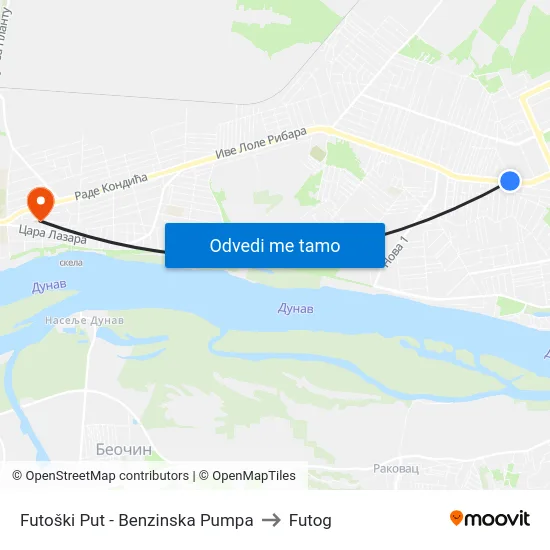 Futoški Put - Benzinska Pumpa to Futog map