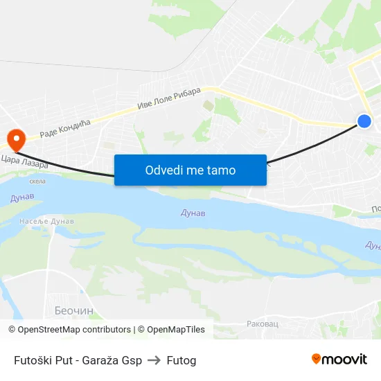 Futoški Put - Garaža Gsp to Futog map