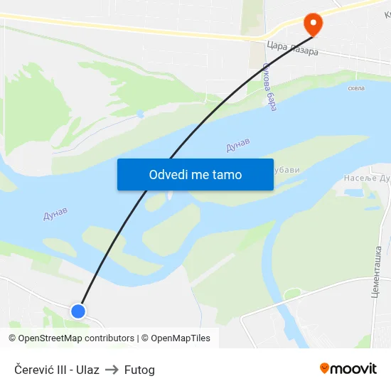 Čerević III - Ulaz to Futog map