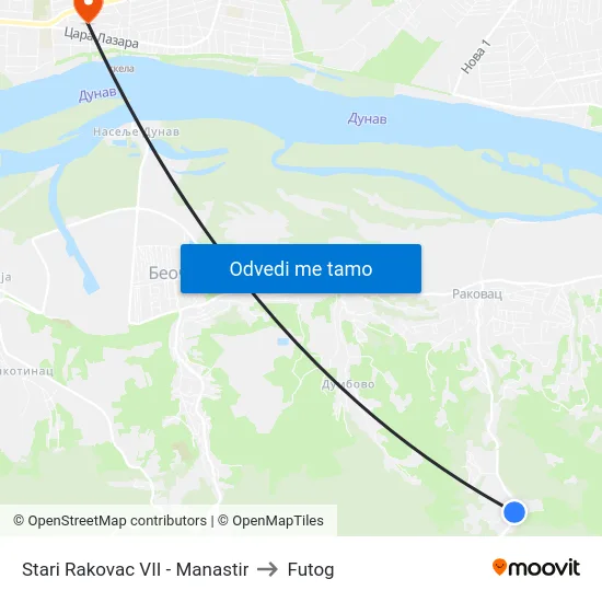 Stari Rakovac VII - Manastir to Futog map