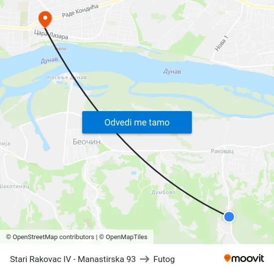 Stari Rakovac IV - Manastirska 93 to Futog map