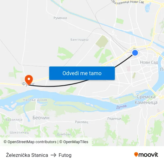 Železnička Stanica to Futog map