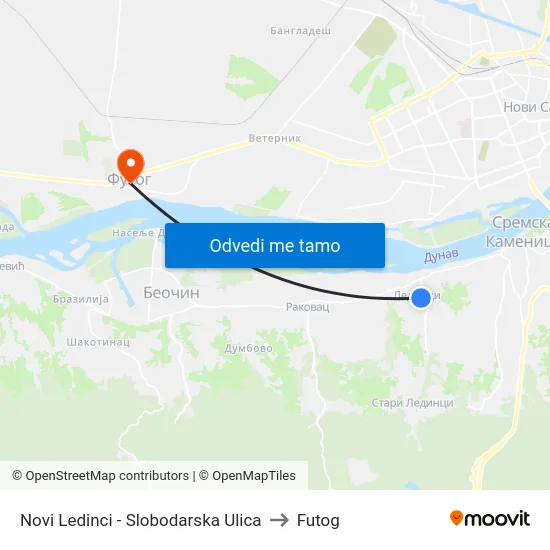 Novi Ledinci - Slobodarska Ulica to Futog map