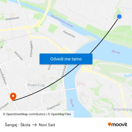 Šangaj - Škola to Novi Sad map