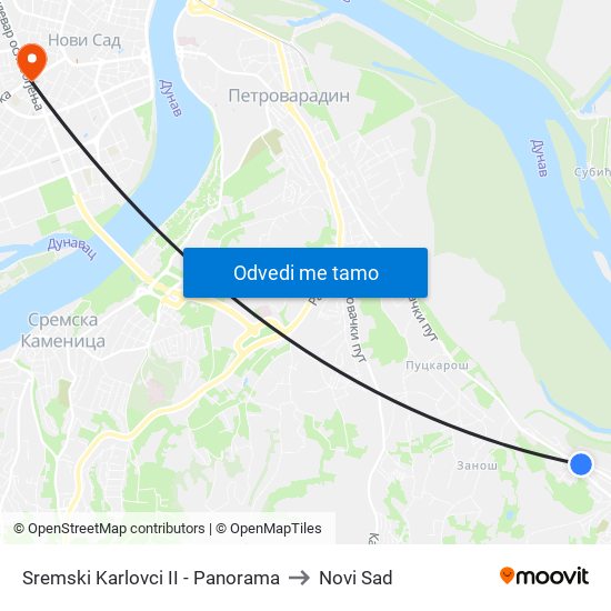 Sremski Karlovci II - Panorama to Novi Sad map