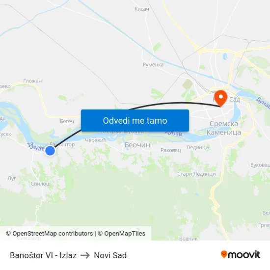 Banoštor VI - Izlaz to Novi Sad map