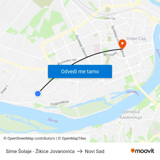 Sime Šolaje - Žikice Jovanovića to Novi Sad map
