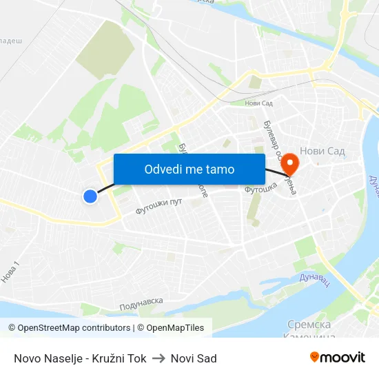 Novo Naselje - Kružni Tok to Novi Sad map