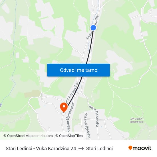 Stari Ledinci - Vuka Karadžića 24 to Stari Ledinci map