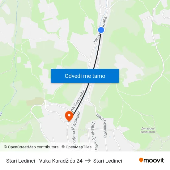 Stari Ledinci - Vuka Karadžića 24 to Stari Ledinci map