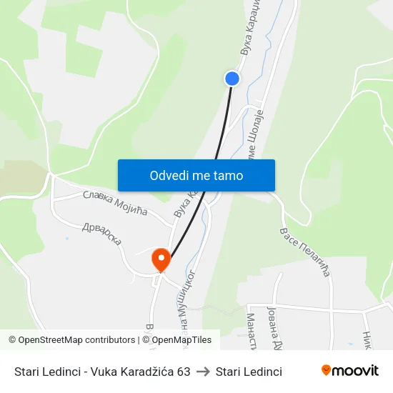 Stari Ledinci - Vuka Karadžića 63 to Stari Ledinci map