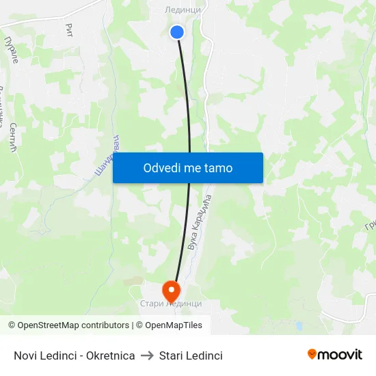Novi Ledinci - Okretnica to Stari Ledinci map