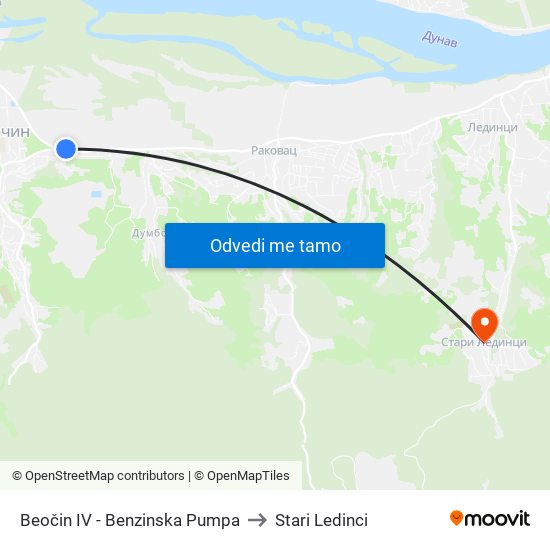 Beočin IV - Benzinska Pumpa to Stari Ledinci map