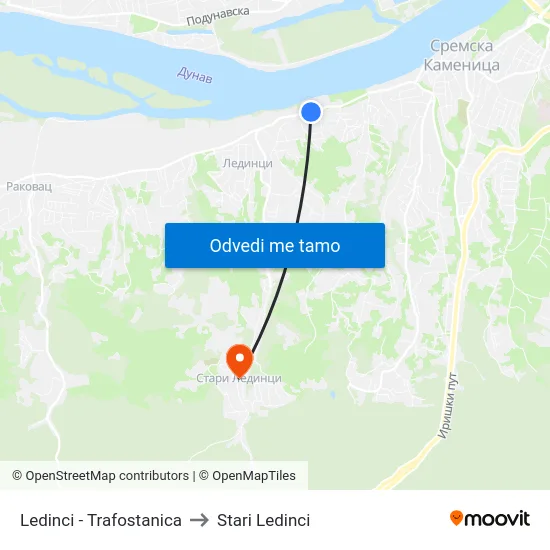 Ledinci - Trafostanica to Stari Ledinci map