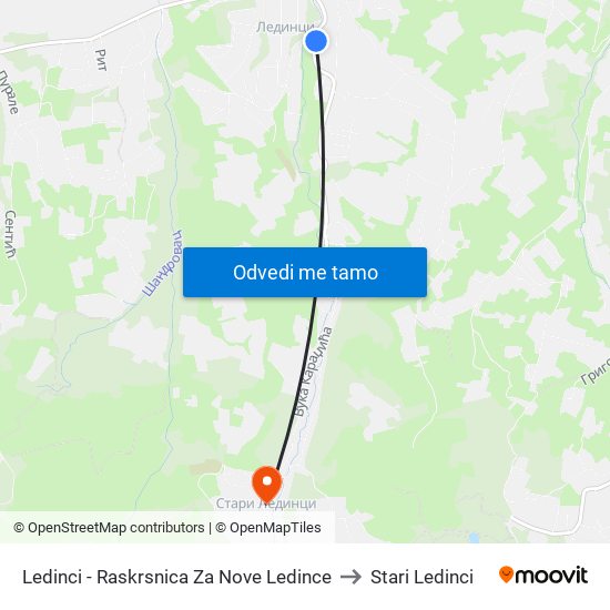 Ledinci - Raskrsnica Za Nove Ledince to Stari Ledinci map