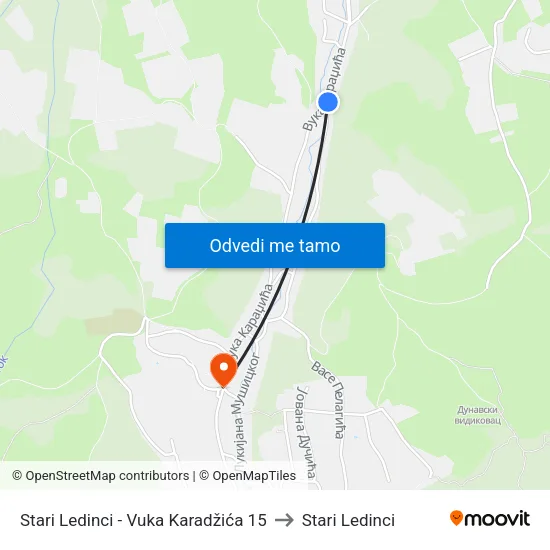 Stari Ledinci - Vuka Karadžića 15 to Stari Ledinci map