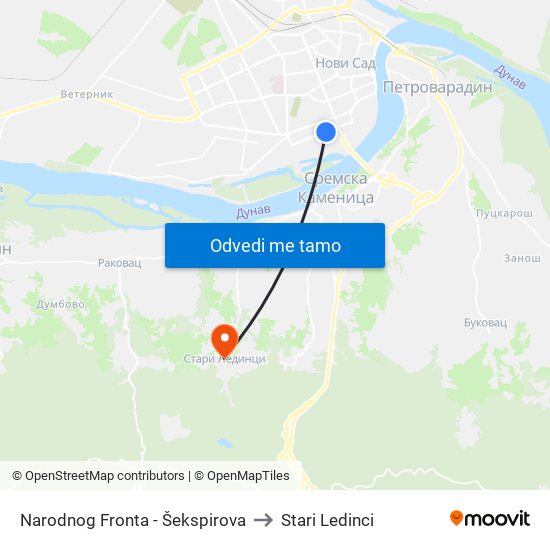 Narodnog Fronta - Šekspirova to Stari Ledinci map