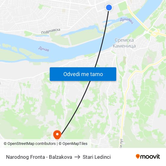 Narodnog Fronta - Balzakova to Stari Ledinci map