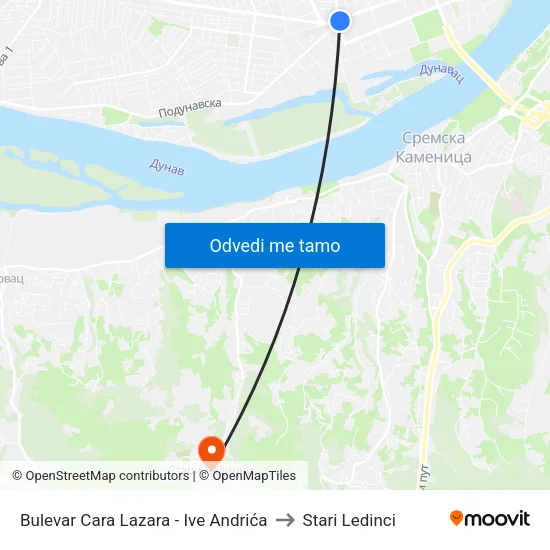 Bulevar Cara Lazara - Ive Andrića to Stari Ledinci map