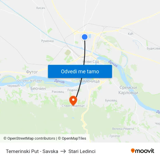 Temerinski Put - Savska to Stari Ledinci map