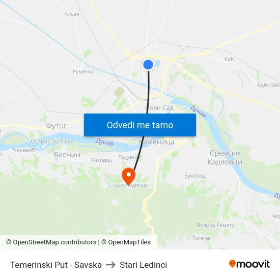 Temerinski Put - Savska to Stari Ledinci map
