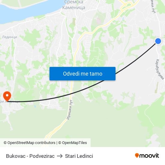 Bukovac - Podvezirac to Stari Ledinci map