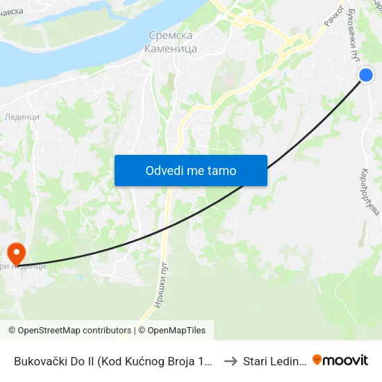 Bukovački Do II (Kod Kućnog Broja 141) to Stari Ledinci map