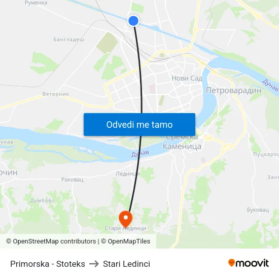 Primorska - Stoteks to Stari Ledinci map