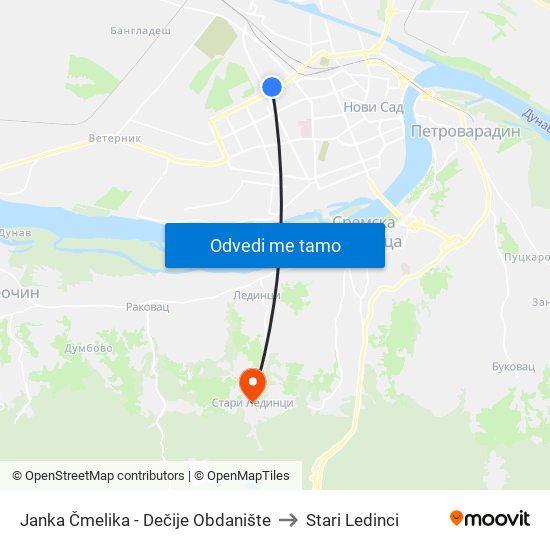 Janka Čmelika - Dečije Obdanište to Stari Ledinci map