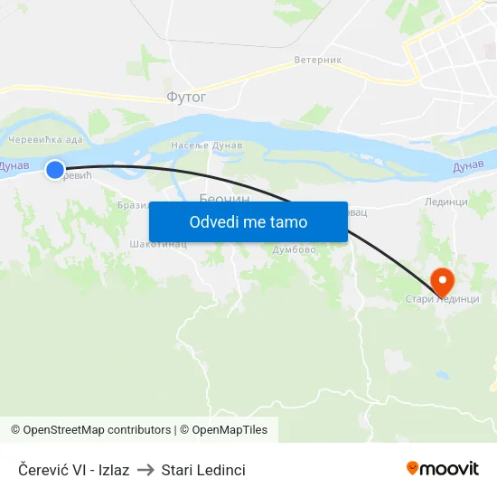 Čerević VI - Izlaz to Stari Ledinci map